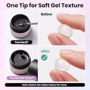 Beetles 3D Gel Nail Art, 30g Clear Solid Builder Nail Gel & Sculpting Pen | 5 in 1 Non-Sticky Hand Sculpting Building 3D Nail, for Beginner DIY UV Nails at Home, Crystal Orb Gifts for Women