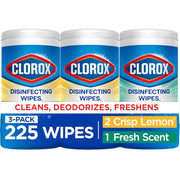 Clorox Disinfecting Wipes Cleaning Variety Pack, 75 Count, 3 Pack | Cleans, Deodorizes and Freshens, Kills 99.9 Percent of Viruses and Bacteria, Bleach Free, Crisp Lemon and Fresh Scent