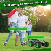 BIFYTON Remote Control Car, All-Terrain Rechargeable Rc Truck Boy Toys | Remote Control Truck with LED Light, 20KM/H, Sturdy PVC Shell, 2-Batteries, Toys for Boys 4-7 8-12 Beginner, Birthday Green