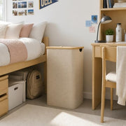 Lifewit 105L Large Laundry Basket with Lid, Removable Bags, Beige | Foldable Laundry Hamper with Bamboo Handles, Tall Laundry Bin, Dirty Clothes Hamper for Laundry Room, Bedroom, Bathroom, Dorm