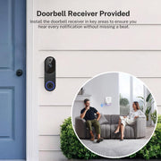 Orbitell 1080p Wireless Wi-Fi Video Doorbell Camera with Two Way Audio, Night Vision, Cloud Storage, Smart AI Motion Detection, Support 2.4GHz Wi-Fi only