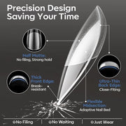 Modelones Short Almond Nail Tips 360pcs Clear Pre-etched Fake Press On Nail | Clear Soft Full Cover Half Matte Acrylic Gel Tips Extension for Salon & Home Use 15 Sizes