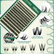 KEYYOU Flora Lash Clusters D Curl Wispy Flaunt Eyelash Extensions F01