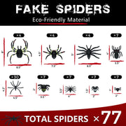 1000 sqft Spider Webs Halloween Decorations with 77 Fake Spiders | Super Stretch Cobwebs for Halloween Indoor and Outdoor Decor