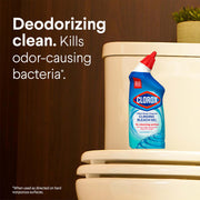 Clorox Toilet Bowl Cleaner Clinging Bleach Gel, Kills 99.9% of Bacteria and Viruses, Ocean Mist, 24 Fl Oz, Pack of 2