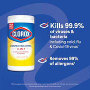 Clorox Disinfecting Wipes Cleaning Variety Pack, 75 Count, 3 Pack | Cleans, Deodorizes and Freshens, Kills 99.9 Percent of Viruses and Bacteria, Bleach Free, Crisp Lemon and Fresh Scent