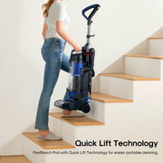 Eureka Upright Vacuum Cleaners, PowerSpeed Lightweight, NEU280 | Upgraded Cyclone System, Pet Hair, Carpet & Hard Floor Cleaning, Senior-Friendly, Washable Filter, Blue