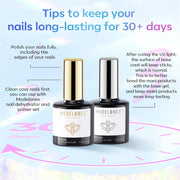 modelones Gel Top Base Coat Set 15ml 2026 Upgrade No Wipe Super Shine | Clear Glossy Gel Polish Acid Free Shiny for Press Ons Acrylic Gel Nail Art Soak Off U V Lamp Cure DIY Home Salon Manicure