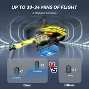 BUSSGO RC Helicopter, Remote Control Helicopter for Kids | with 30Mins Flight(2 Batteries), 7+1 LED Light Modes, Altitude Hold, RC Toys for Boys Girls