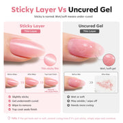 modelones Builder Nail Gel, Builder for Nails Jelly Nude Pink 6 Colors | Fall Hard Strengthener Rubber Base Gel Polish 8-in-One Extension LED Nail Lamp Cured