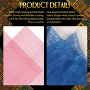 UJFQBH 3 Pack African Net Sponge, African Exfoliating Net Bath Sponge Long Net Bath Sponge Exfoliating Shower Body Scrubber Back Scrubber Skin Smoother,Great for Daily Use (Pink,Yellow,Purple)