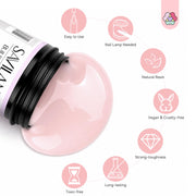 SAVILAND Builder Nail Gel Light Pink 3.5 oz Nail Extensions & Manicure Art | Strong Shaping Power For Nail Extension, Salon&Home DIY, Natural Resin No Odor, High-Gloss Durable, Cures Under U V/LED Lamp