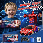 Spider Transform RC Cars Toys with Eye & Underbody Lights, 2.4GHz Remote Control Car One-Button Deformation, Fast 360°Rotation Robot Toys Birthday Gifts for 3 4 5 6 7 8 9 10 Year Old Boys Age 4-7 8-12