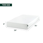 Zinus Memory Foam 8 Inch Green Tea Mattress, Twin | Pressure-Relieving Comfort & Full-Body Support, Naturally Fresh, CertiPUR-US & OEKO-TEX Certified Safe Materials