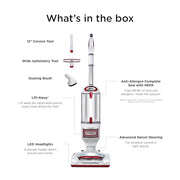 Shark Rotator Lift-Away Upright Vacuum with HEPA Filter, White/Red, NV501 | Lift-Away Pod, 0.9-Qt Dust Cup, Swivel Steering, LED Headlights, Wide Upholstery Tool, Dusting Brush and Crevice Tool