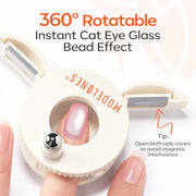 Modelones Cat Eye Magnet 5D Automatic Nail Magnet for Cateye Gel Polish | Pink Upgraded 3-in-1 Strong 360° Rotating Glass Bead Magnetic Side-Light Nail Magnet for Beginner-Friendly DIY Nail Designs