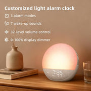 Odokee Sunrise Alarm Clock White Noise Machine: Natural Wake Up Light | Dimmable Clock with Bluetooth Speaker for Bedroom - 25 Sleep Sounds for Baby Adults Kids Putty