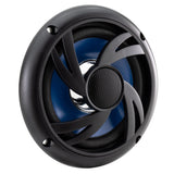 RecPro RV 6" Water Resistant Exterior Speaker (Black with Blue Accent) | Flush Mount, 35 Watts, 4 ohms, 0.6 lbs