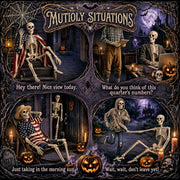 Abakuku 2 Pack 36" Halloween Skeleton Decorations,Human Bones for Halloween Party with Movable Joints,for Haunted Houses, Front Lawn, Graveyard Props