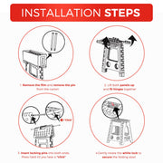 ACKO 16 Inch Folding Step Stool with Safety Lock, Holds 400 lbs, Black | Portable Foldable Stools with Handle, Heavy Duty Collapsible Non-Slip Foot Stool for Adults & Kids, Kitchen Bathroom Outdoor
