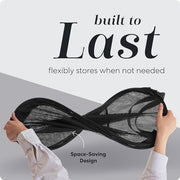 Handy Laundry Mesh Pop-Up Hamper Collapsible with Side Pocket 2-Pack | Breathable foldable design saves space; wide opening makes loading easy. Sturdy build stores clothes neatly. Black.