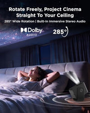 TCL C1 Smart Google TV Projector, WiFi and Bluetooth, 285° Rotating Gimbal | 1080P HDR10，Sealed Optical Engine, Auto Focus & Keystone, 4K Support, Dolby Audio, Portable for Home/Outdoor Movies