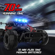BLUEJAY Remote Control Car, 2.4GHz High Speed 33KM/H RC Cars Toys | 1:12 Monster RC Truck Off Road with LED Headlight and Rechargeable Battery Gifts for Adults Boys 8-12