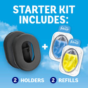 Febreze Odor Fighter, Can Air Freshener, Stick-On Deodorizer for Garbage Cans, Diaper Pails, Works with Scented Bags, Fresh Lemon and Linen & Sky Scents, 2 Holders + 2 Refills