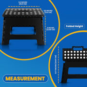 Utopia Home Folding Step Stool 9 Inch, Anti-Slip, Black, 1-Pack | Foldable step stool with anti-slip surface, built-in handle, and 300 lbs support for safe home use
