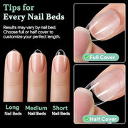 LEYKOSH Extra Short Almond Nail Tips, 216pcs Full Cover Soft Gel, 12 Sizes | 70-grit pre-sanded matte clear tips save filing time, with full-cover soft gel fit for DIY extensions and salon manicures.