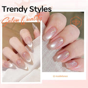Modelones Cat Eye Magnet for Fall Brown Cat Eye Gel Polish 5PCS | 3-in-1 Dual-head Magnet Pink Nail Magnet for Cateye Gel Polish, Side Light Wide Light Glass Glow Effects DIY Nail Art Tool