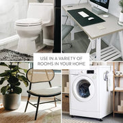 iDesign Small Slim Plastic Bathroom Trash Can, White | Bedroom, Office, Desk, Dorm