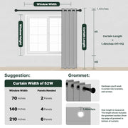 H.VERSAILTEX 100% Blackout Linen Curtains 84" L 2 Panels Natural | Total Black Out Drapes, Room Darkening Thermal Insulated, Grommet, GRS Certified, 52"W x 84"L Each for Bedroom/Living Room