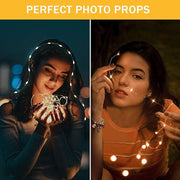 6 Pack Fairy Lights Battery Operated 7ft 20 LED Mini String Lights Twinkle Lights Silver Wire Firefly Starry Moon Lights for Mason Jars Wedding Party Christmas Centerpiece Table Decorations,Warm White