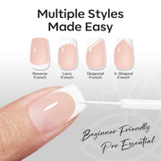 modelones White French Tip Liner Gel Polish 15ml with Precision Brush | High-Pigment Color Nail Art Gel Paint Crisp Swirl Fine Line Design Beginner Friendly Long Lasting Soak Off U V Cure Manicure