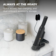 Shark WANDVAC Cordless Hand Vac, Black, WV201BK | Lightweight at 1.4 Lbs., Powerful Suction for Pet Hair, Charging Dock, One-Touch Empty, Car & Home, Duster Crevice Tool