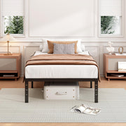 Hafenpo 14 Inch Twin Bed Frame, Under Bed Storage, Black | Sturdy Metal Platform Twin Size, No Box Spring Needed, Heavy Duty, Easy Assembly, Strong Bearing Capacity