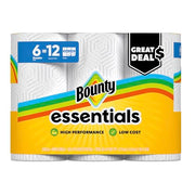 Bounty Essentials Select-A-Size Paper Towels, 6 Double Rolls, White, 108 Sheets Per Roll