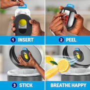 Febreze Odor Fighter, Can Air Freshener, Stick-On Deodorizer for Garbage Cans, Diaper Pails, Works with Scented Bags, Fresh Lemon and Linen & Sky Scents, 2 Holders + 2 Refills
