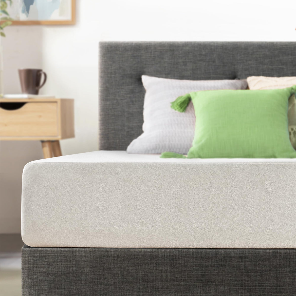 Best Price Mattress Full Mattress 6 inch Bed-In-A-Box, Green Tea Memory Foam White