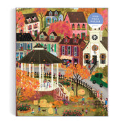Galison - Falls Hollow 1000 Piece Jigsaw Puzzle for Adults | Illustrated by Joy Laforme, Autumn, Cozy Town, Fall Foliage, Challenging, Recycled Paper, No Dust, Finished Size 27" x 20"