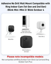 No Drill Ring Indoor Cam Adhesive Wall Mount Bracket, Strong Durable Adhesive Camera Mount Stand for Ring Indoor Cam and Indoor Cam Plus/Blink Mini 2K+/Outdoor 4 Mount, 2 Pack Mount Bracket
