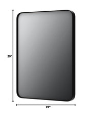 LOAAO 22X30 Inch Black Bathroom Mirror Metal Framed | Rounded Rectangle, Matte Black Bathroom Vanity Mirror, Anti-Rust, Hangs Horizontally or Vertically
