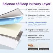 GAESTE Full Size 8 Inch Cooling Gel Memory Foam Mattress, Medium Feel | Pressure Relief & Ergonomic Support, Cool Sleep, Machine Washable Anti-Slip Cover, Fiberglass free, CertiPUR-US Certified