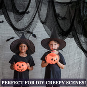 ZeeDix 6 Pack Black Halloween Creepy Cloth 30 × 75 Inch - Halloween Cheesecloth Decoration Spooky Scary Gauze Black Cheese Cloth for Party Supplies Outdoor Yard Home Wall Doorway