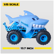 Monster Jam Chomping Megalodon RC Toy Monster Truck, 1:15 Scale | Remote Control Truck Toy, Chomping Action with Wheelies & Spins, Easy to Use Remote, Pretend Play Gifts for Kids Ages 4+