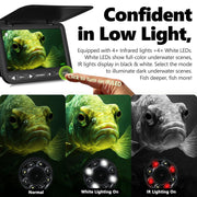 [FishPRO® 2026 Upgrade] NO.1 HD 1080P Underwater Fishing Camera 7'' IPS- w/10,000mAh (Ease to Use) N/DVR Ice Fishing Camera, Fish Finder Camera for Ice Lake Boat Fishing w/USB-C, LED+IR, 82ft