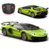 AEROQUEST 1:24 Lamborghini Remote Control Car （Aventador SVJ-Green） | Officially Licensed,Birthday Gift,Toys for ages 3-8,Electric Sport Racing,front-light ,2.4GHz-supports multi-play