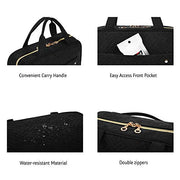 BAGSMART Toiletry Bag Travel Bag with Hanging Hook, Water-resistant Makeup Cosmetic Bag Travel Organizer for Accessories, Shampoo, Full-size Container, Toiletries (Black, Medium)