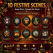 2027 New Plug and Play Hd Christmas Projector Indoor, 360°Adjustable Christmas Scene Projector Indoor, Holiday Projector for Bedroom, Gaming Room (10 Projection Films)